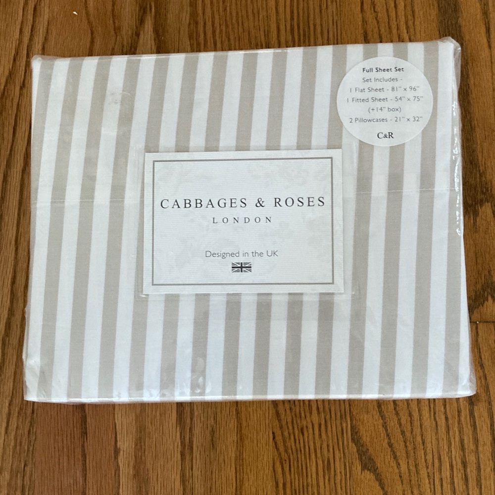 Cabbages & Roses London Striped Sheet Set